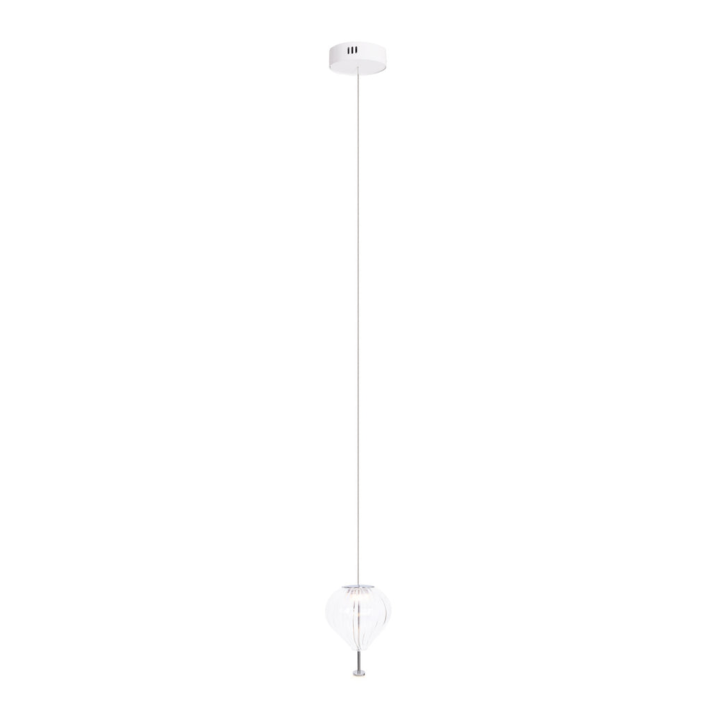 Maxlight Lampa wisząca Palloncini I - Metal + szkło - Biały + chrom + szkło transparentne P0527