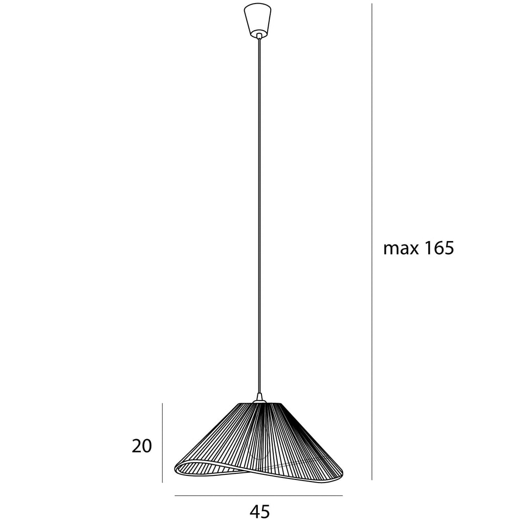 Maxlight Lampa wisząca Amalfi I - Pleciony papier - Czarny P0579