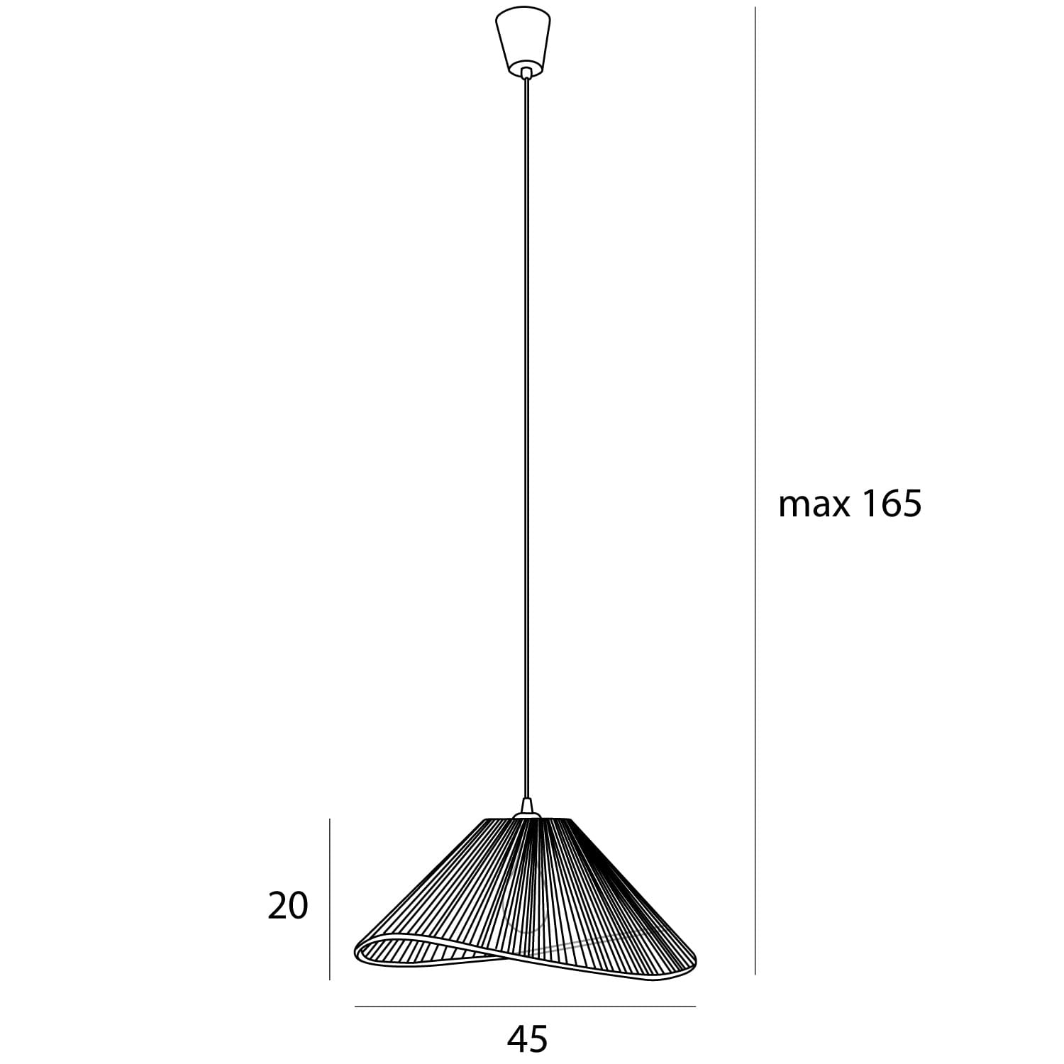 Maxlight Lampa wisząca Amalfi I - Pleciony papier - Czarny P0579