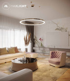 Maxlight Lampa wisząca Luxury 110cm - Stal nierdzewna + akryl - Złoty P0370D