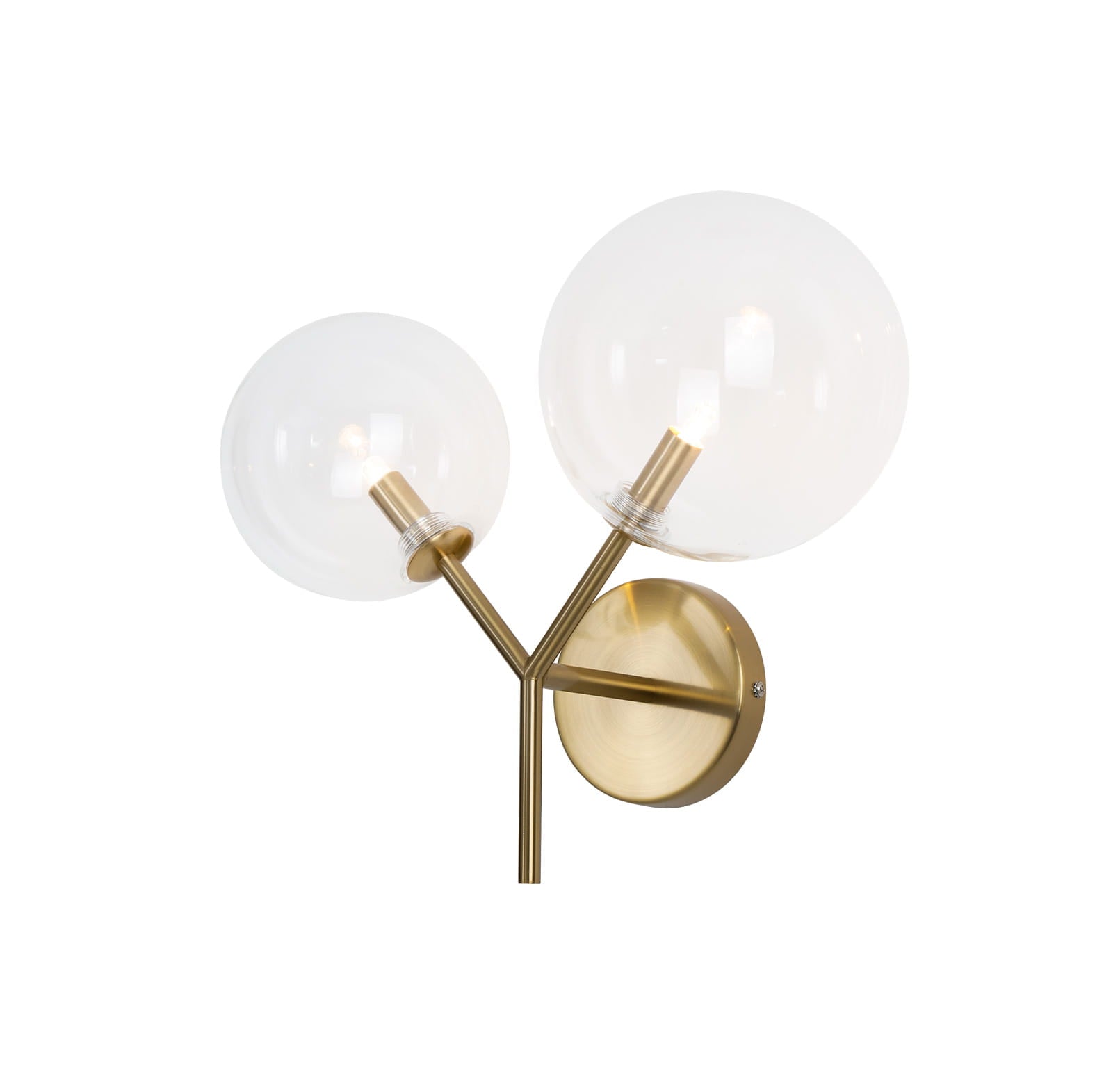 Maxlight Kinkiet Lollipop - Metal + szkło - Mosiądz W0254