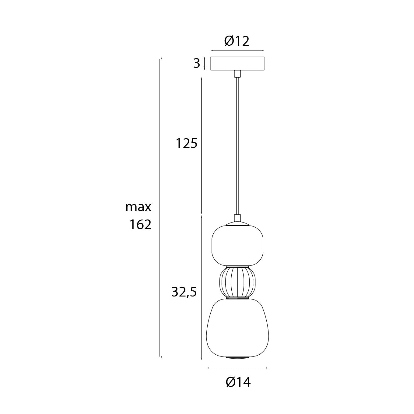 Maxlight Lampa wisząca Modern 13W - Metal + szkło - Czarny P0629