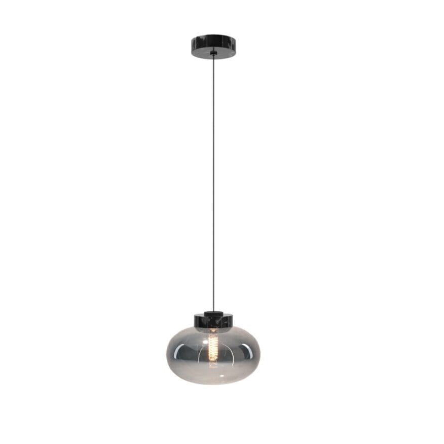 Maxlight Lampa wisząca Moonstone - Metal + szkło - Szkło dymione + czarny marmur P0515