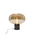 Maxlight Lampa stołowa Moonstone - Marmur + szkło - Szkło bursztynowe + czarny marmur T0058