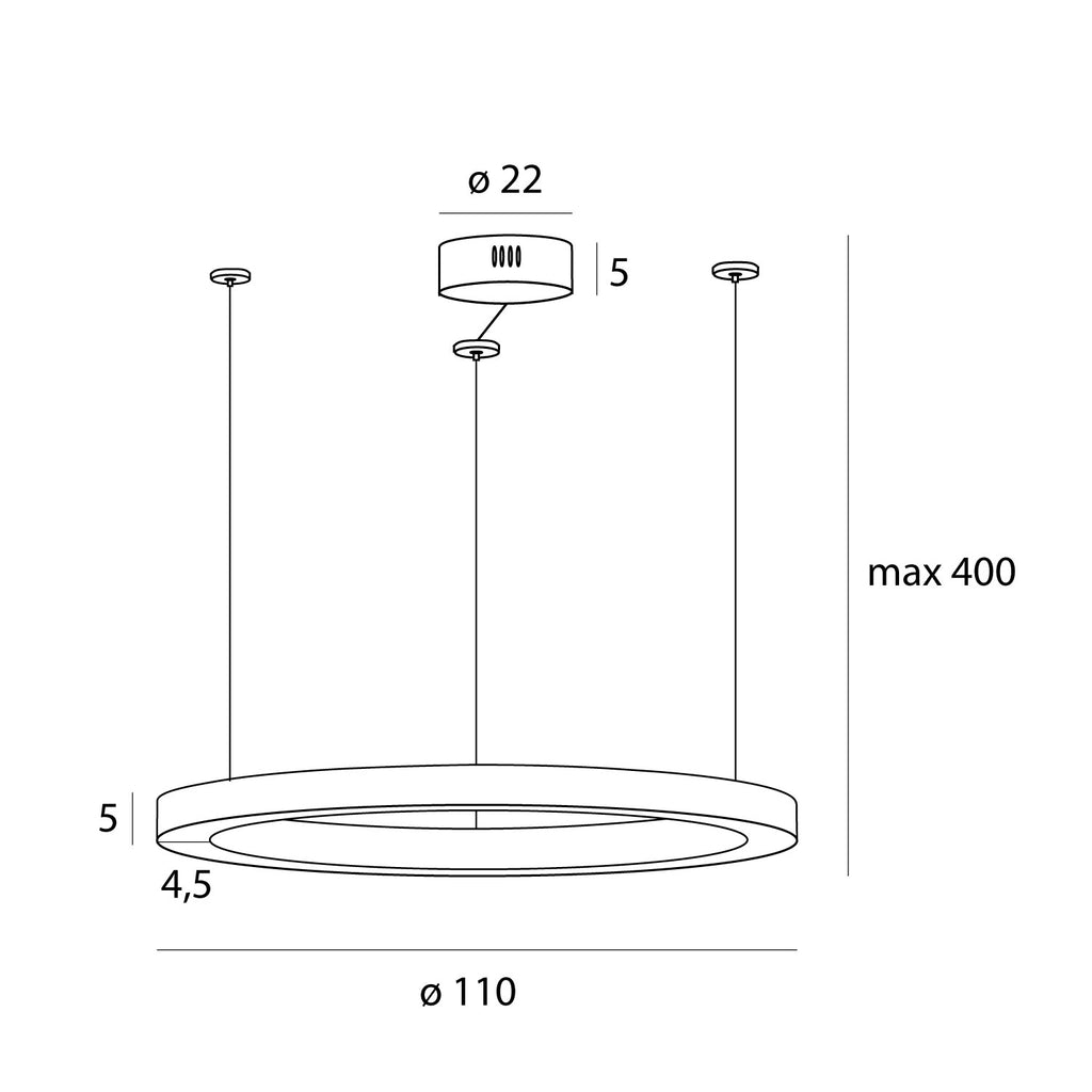 Maxlight Lampa wisząca Luxury 110cm - Stal nierdzewna + akryl - Złoty P0370D
