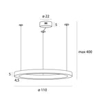 Maxlight Lampa wisząca Luxury 110cm - Stal nierdzewna + akryl - Złoty P0370D