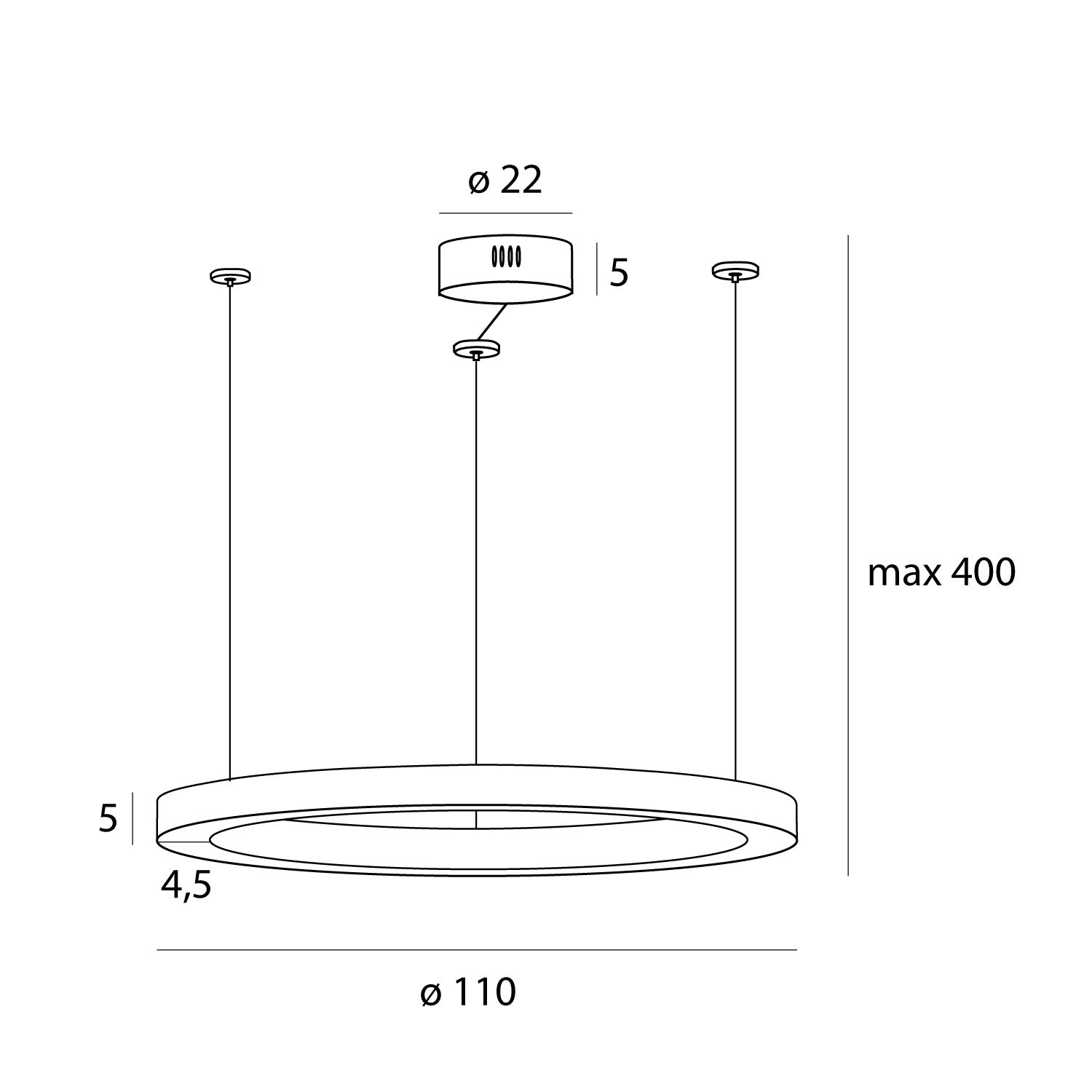 Maxlight Lampa wisząca Luxury 110cm - Stal nierdzewna + akryl - Złoty P0370D