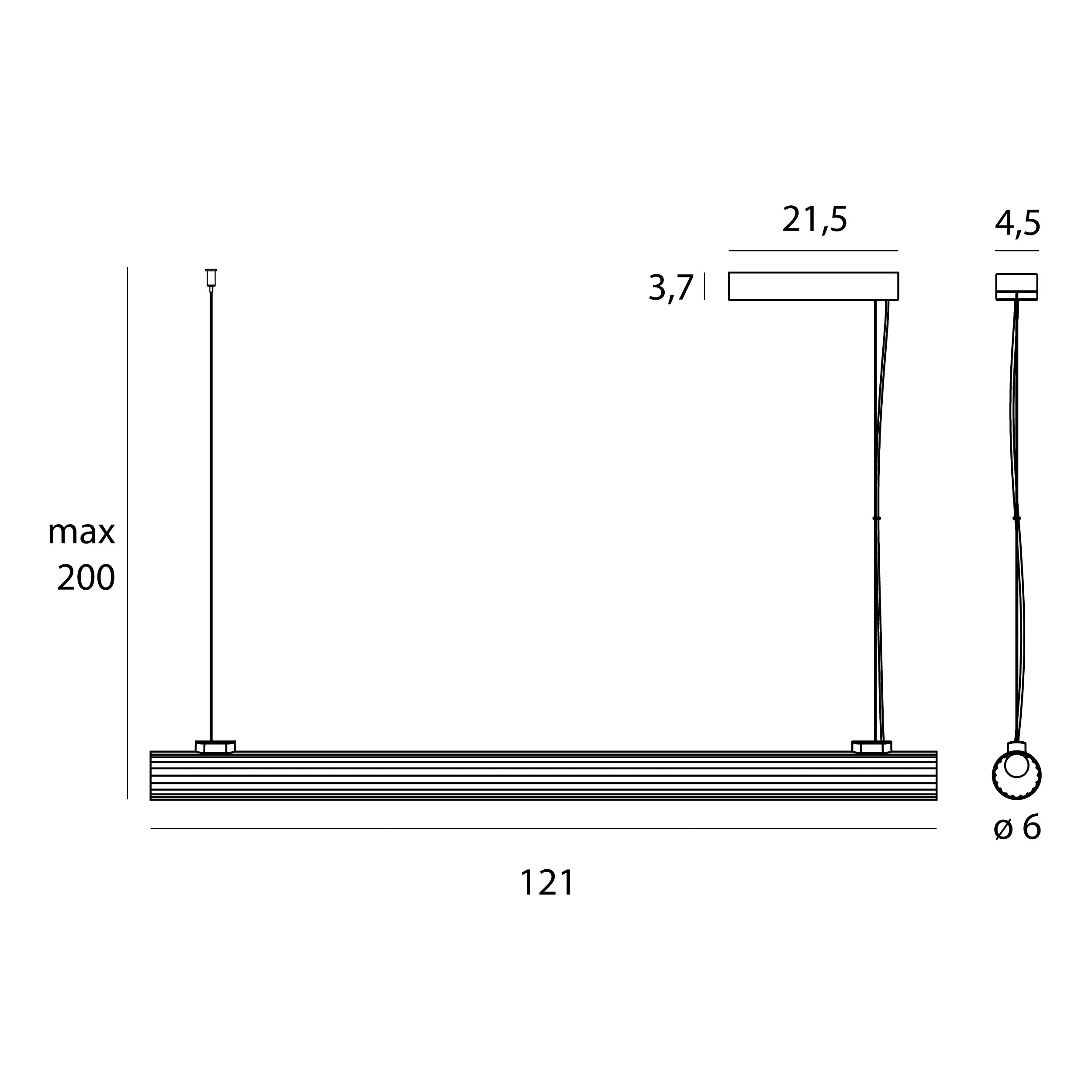 Maxlight Lampa wisząca Fayette 121cm - Aluminium + pc + szkło - Złoty P0622