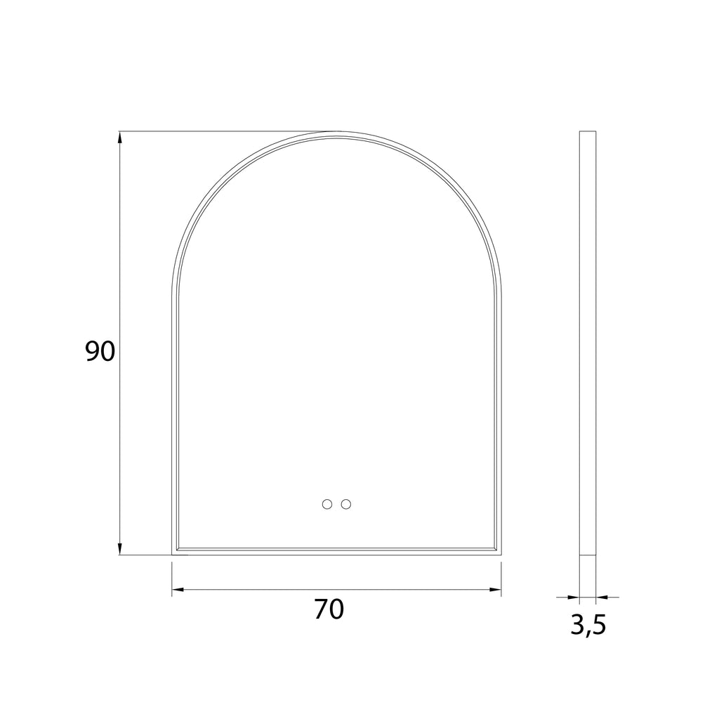 Maxlight Lustro Mirror Półokrąg - Metal + szkło - Złoty szczotkowany W0386