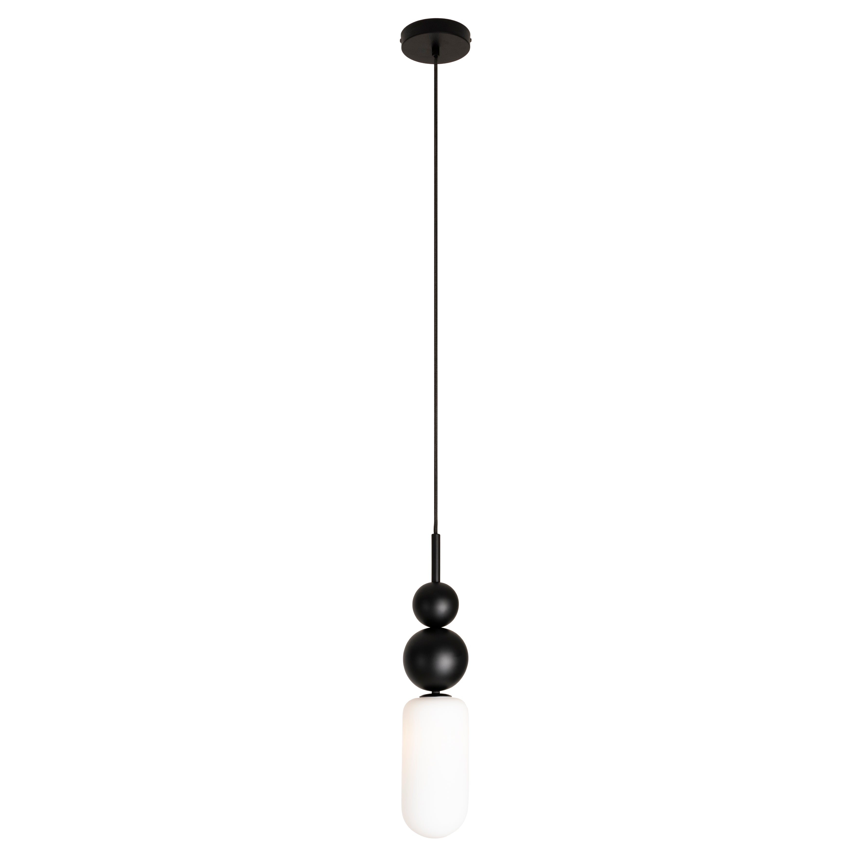 Maxlight Lampa wisząca Nova - Stal nierdzewna + szkło - Czarny P0641