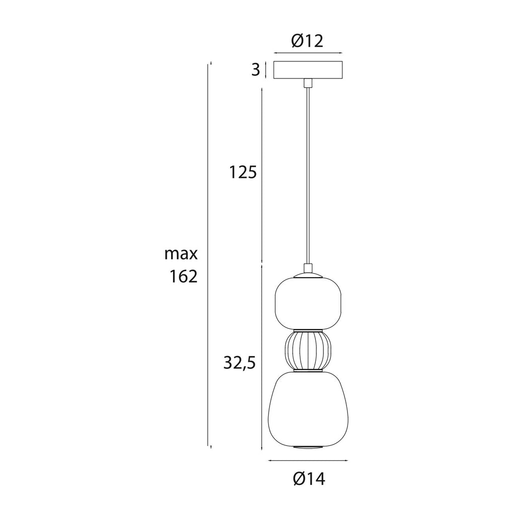 Maxlight Lampa wisząca Modern 13W - Metal + szkło - Czarny P0627