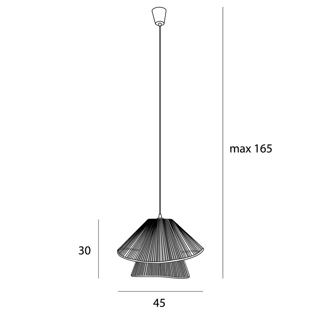 Maxlight Lampa wisząca Amalfi II - Pleciony papier - Czarny P0580