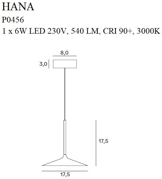 Maxlight Lampa wisząca Hana - Aluminium + akryl - Czarny P0456