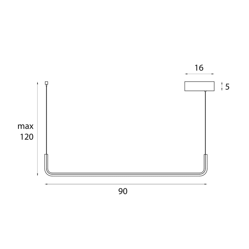 Maxlight Lampa wisząca Urus 17W - Metal - Czarny P0644