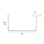 Maxlight Lampa wisząca Urus 17W - Metal - Czarny P0644