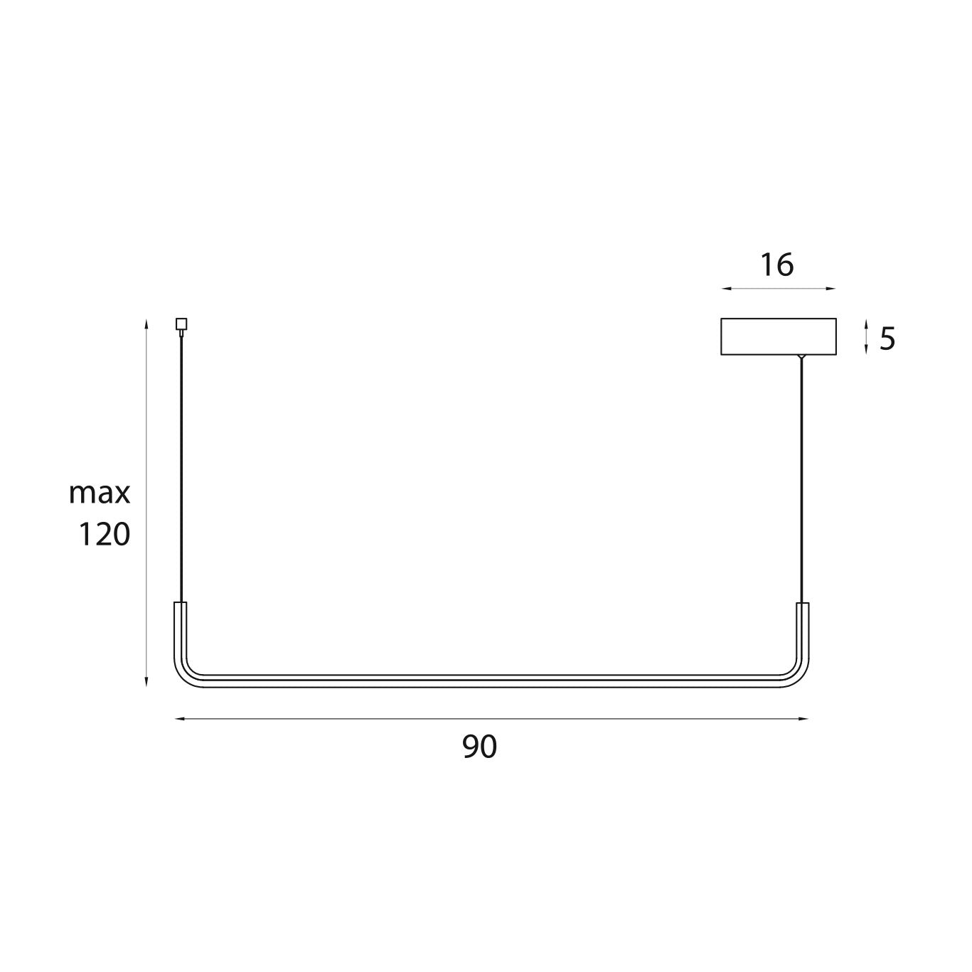 Maxlight Lampa wisząca Urus 17W - Metal - Czarny P0644