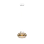 Maxlight Lampa wisząca Moonstone - Metal + szkło - Szkło bursztynowe + biały marmur P0518