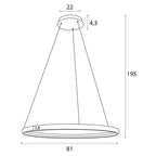 Maxlight Lampa wisząca Qled z pilotem - Metal + pmma - Czarny P0557