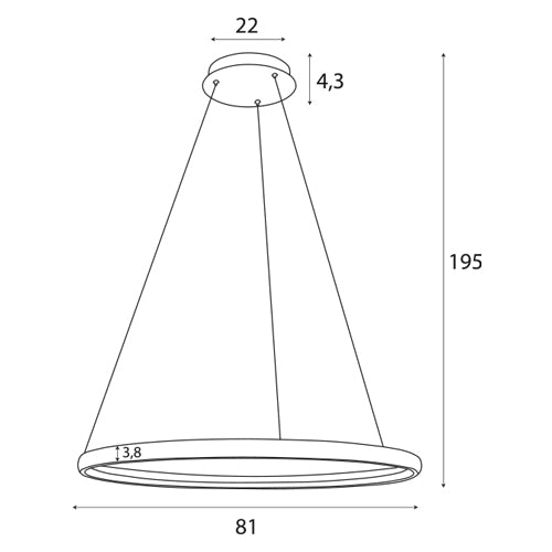 Maxlight Lampa wisząca Qled z pilotem - Metal + pmma - Czarny P0557
