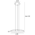 Maxlight Lampa wisząca Vik 48cm - Metal - Czarny + złoty P0556