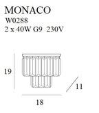 Maxlight Kinkiet Monaco - Metal + szkło - Złoty W0288