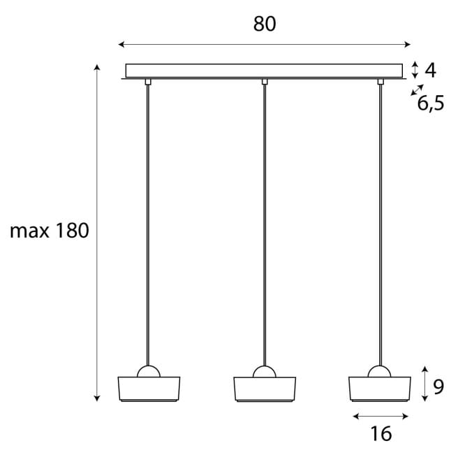 Maxlight Lampa wisząca Lipari III - Aluminium + akryl - Biały + złoty szczotkowany P0545