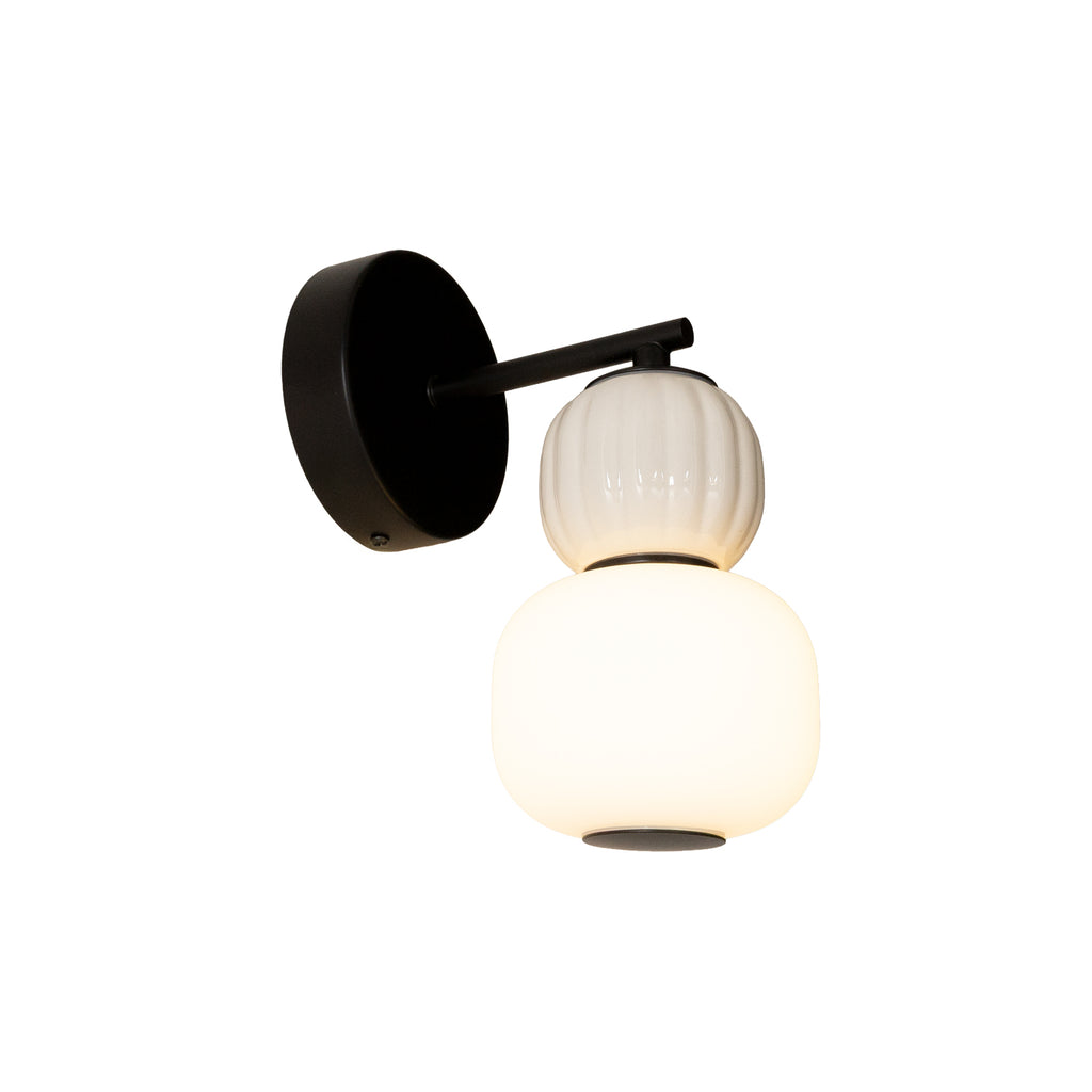 Maxlight Kinkiet Modern - Metal + szkło - Czarny W0398