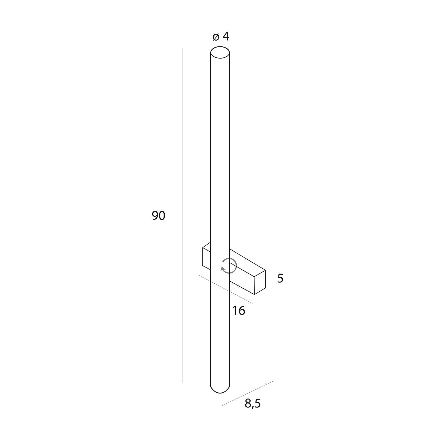 Maxlight Kinkiet Thora - Metal - Czarny W0421D