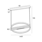 Maxlight Lampa wisząca Singapur Round - Metal - Czarny + brąz P0552