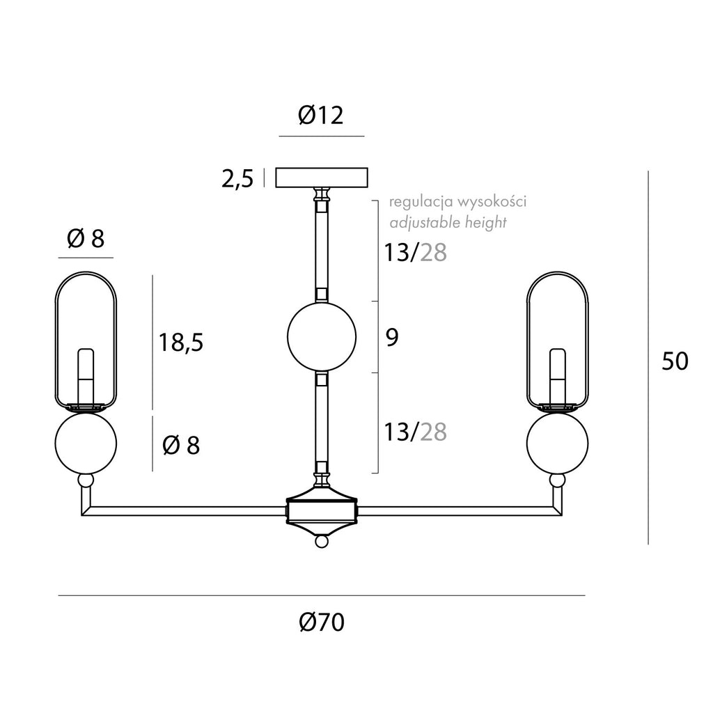 Maxlight Lampa wisząca Nova - Metal + szkło - Czarny P0632