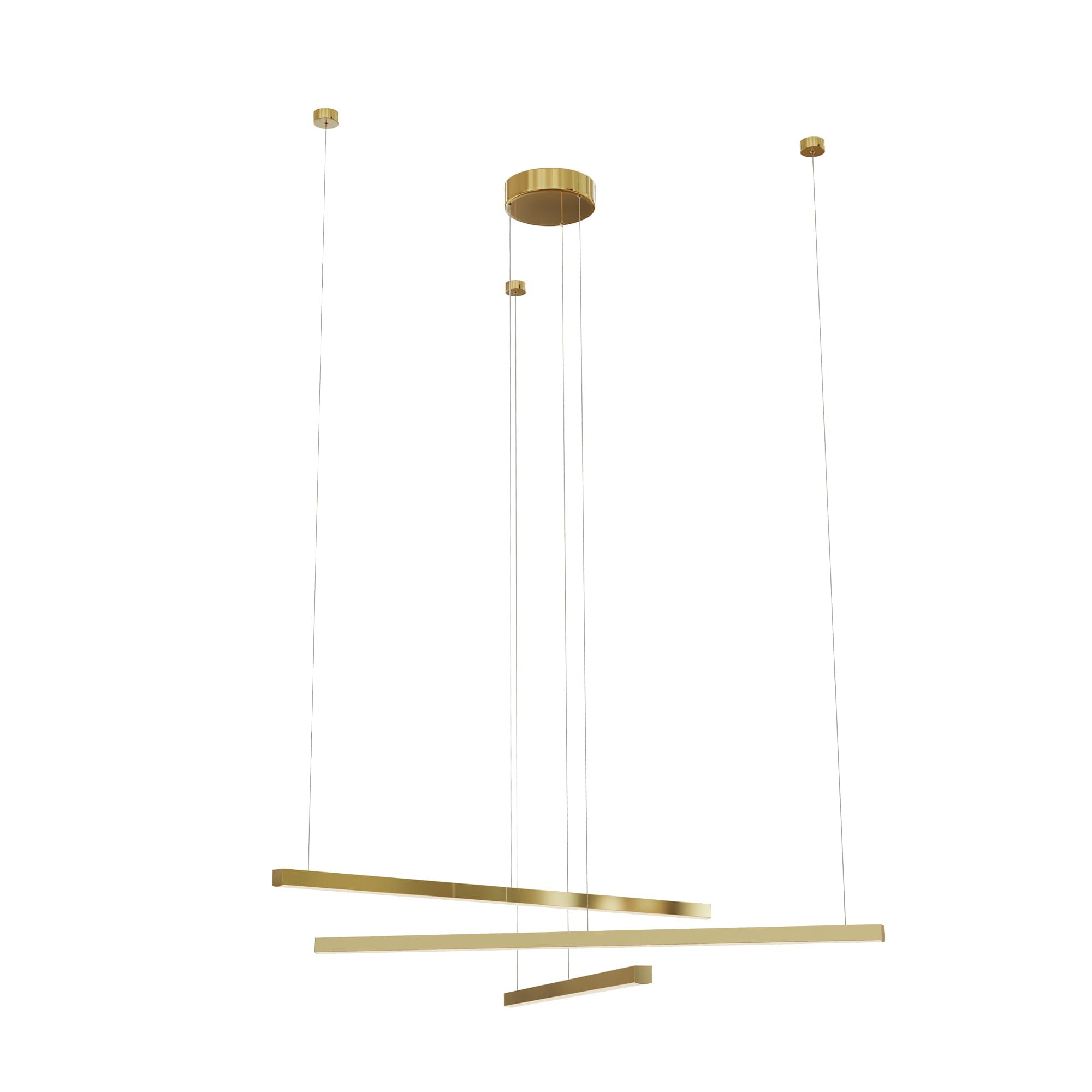 Maxlight Lampa wisząca Trio III - Stal nierdzewna + akryl - Złoty szczotkowany P0474D