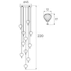 Maxlight Lampa wisząca Palloncini 11 - Metal + szkło - Wielokolorowy P0526D