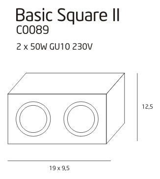 Maxlight Plafon Basic Square - Metal - Czarny C0089