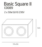 Maxlight Plafon Basic Square - Metal - Czarny C0089