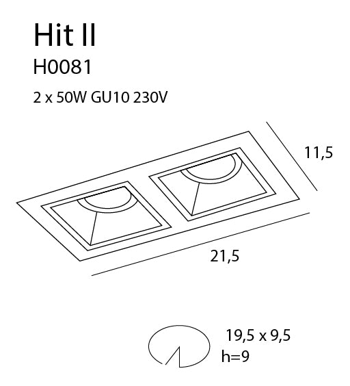 Maxlight Oprawa wpuszczana Hit II - Metal - Biały H0081