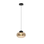 Maxlight Lampa wisząca Moonstone - Metal + szkło - Szkło bursztynowe + czarny marmur P0516