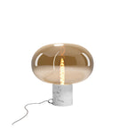 Maxlight Lampa stołowa Moonstone - Marmur + szkło - Szkło bursztynowe + biały marmur T0056