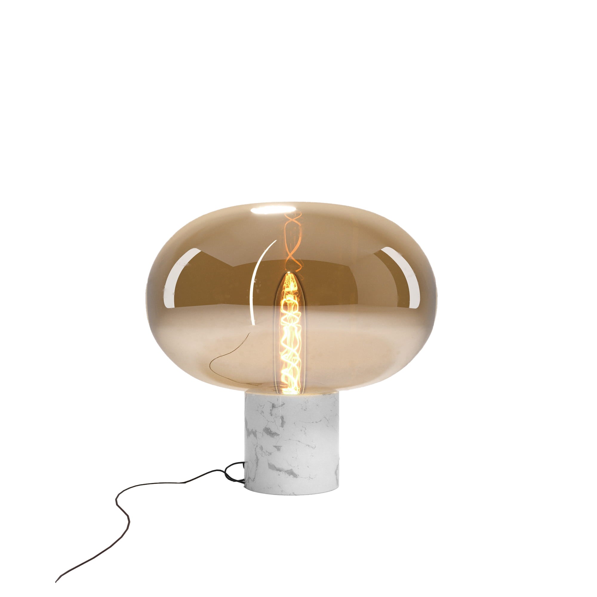 Maxlight Lampa stołowa Moonstone - Marmur + szkło - Szkło bursztynowe + biały marmur T0056