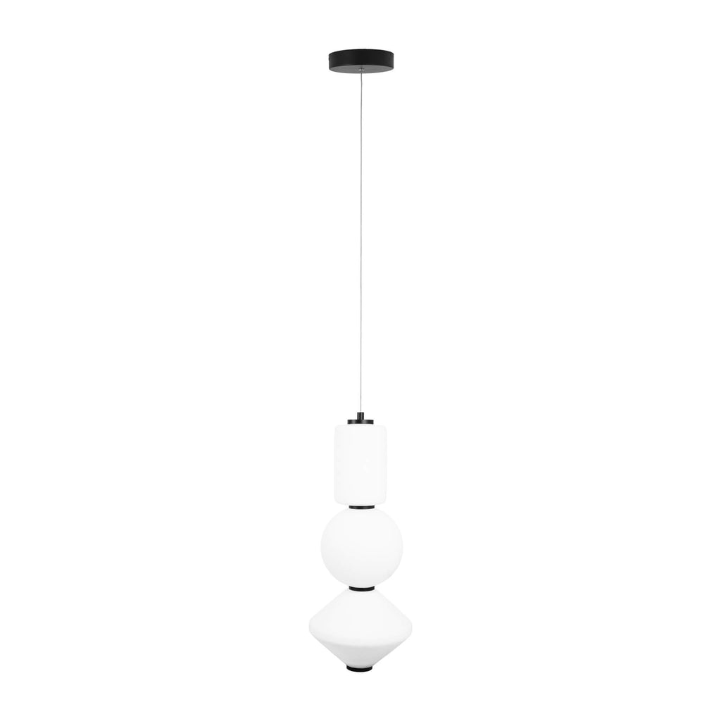 Maxlight Lampa wisząca Akiko - Metal + szkło mleczne - Czarny P0468