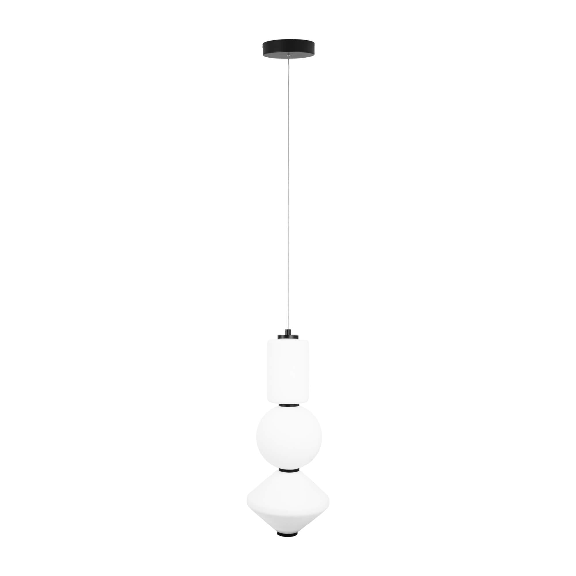 Maxlight Lampa wisząca Akiko - Metal + szkło mleczne - Czarny P0468