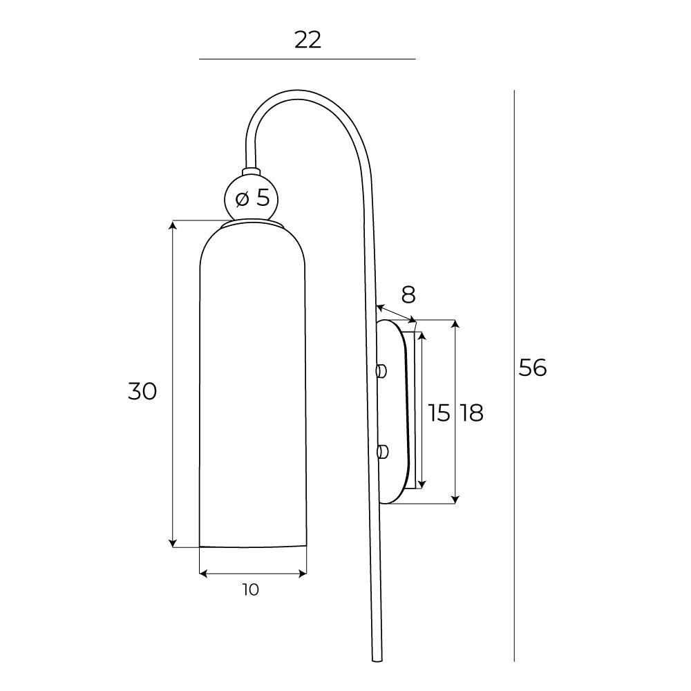 Maxlight Kinkiet Campanila - Metal + szkło - Mosiądz + szkło dymione W0333