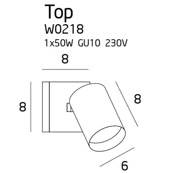 Maxlight Kinkiet Top I - Metal - Biały W0218
