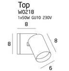 Maxlight Kinkiet Top I - Metal - Biały W0218
