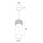 Maxlight Lampa wisząca Fusion - Metal + szkło - Szary RAL 7044 P0639