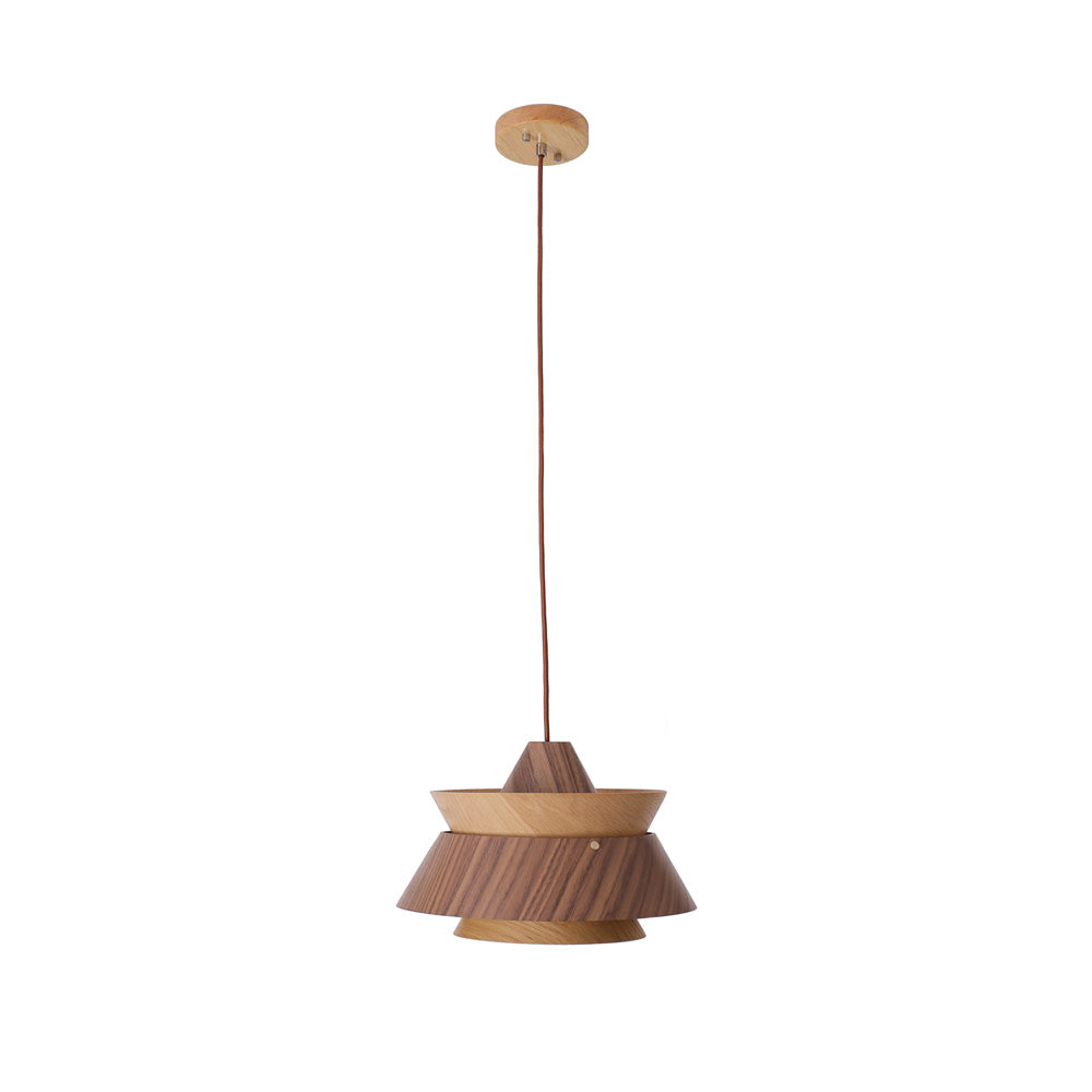 Maxlight Lampa wisząca Kioto - Metal + drewno - Jasne drewno + ciemne drewno P0549