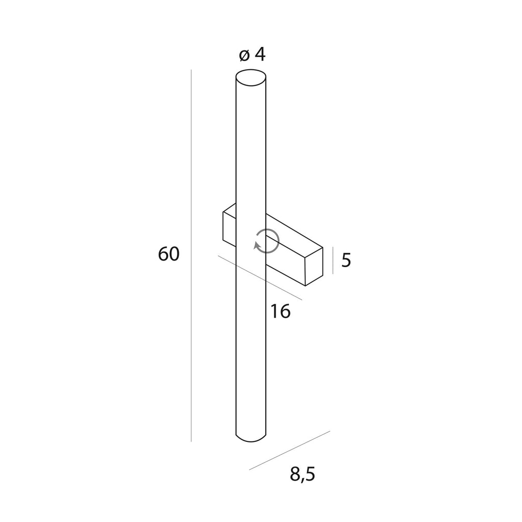 Maxlight Kinkiet Thora - Metal - Czarny W0420D