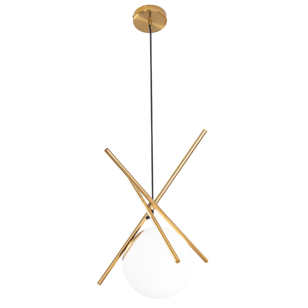Maxlight Lampa wisząca Xena - Metal + szkło mleczne - Mosiądz P0403