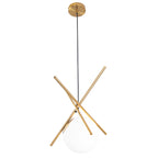 Maxlight Lampa wisząca Xena - Metal + szkło mleczne - Mosiądz P0403