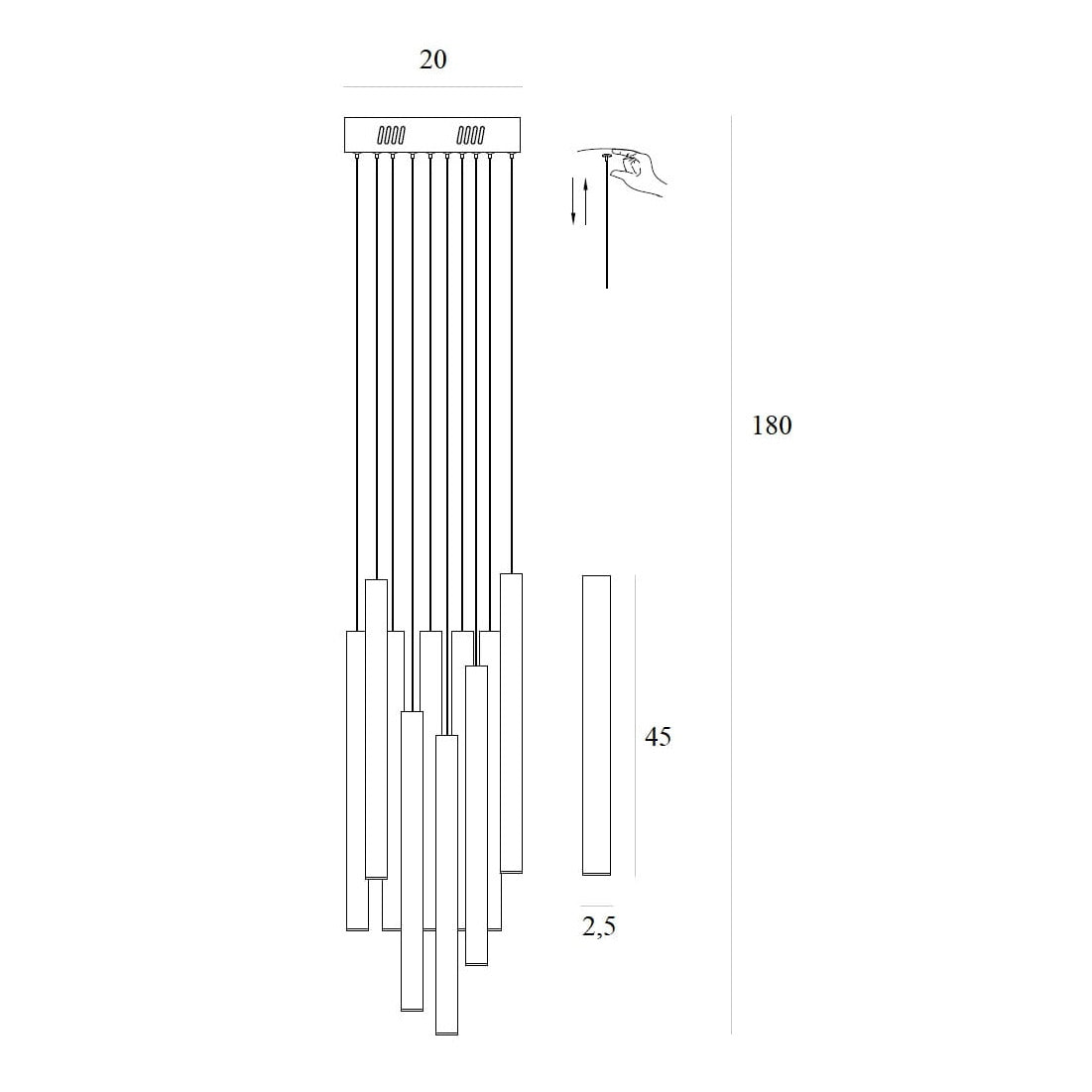 Maxlight Lampa wisząca Organic - Stal nierdzewna + akryl - Złoty szczotkowany P0524D
