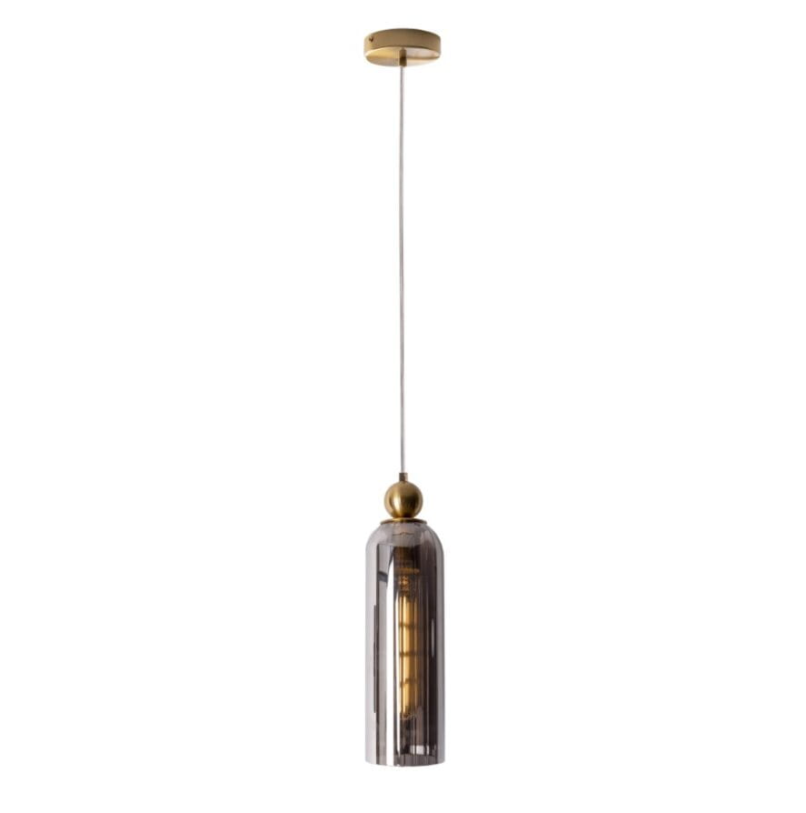 Maxlight Lampa wisząca Campanila - Metal + szkło - Mosiądz + szkło dymione P0511